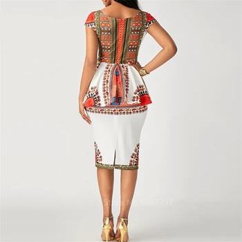 2020 M. Afrikos Suknelės Moterims Ankara Dashiki Spausdinti Viršuje Sijonai Ponios Afrikos Moterų Drabužių Streetwear Rūbeliai Africaine Vestidos