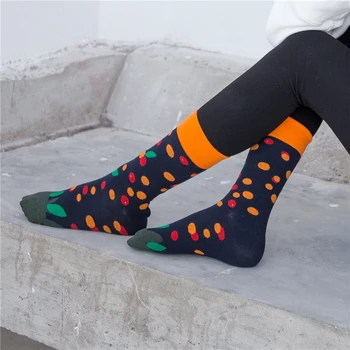 1 pora moterų kojinės šukuotos medvilnės animacinių filmų paplūdimio oro uostas laivo vaisių plokštumos geometrinių naujovė juokinga unisex kojinės porų kojinių