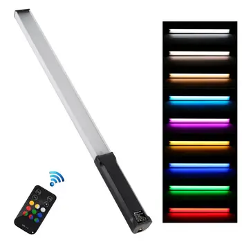 PULUZ RGB Spalvinga Nuotrauka LED Stick Reguliuojamas Spalvos Temperatūra Handheld LED Užpildyti Lemputė su Nuotolinio Valdymo