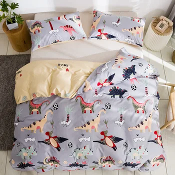 Aggcual Animacinių filmų dinozaurų patalynės komplektas vieną dvigulė lova vaikui spausdinti mielas antklode padengti nustatyti vaikams namų tekstilės Kokybės be10