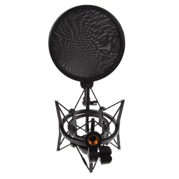 Profesionalus Mikrofonas Mic Shock Mount su Shield Išsakant Galvos Laikiklio Stovas-Laikiklis, skirtas Studijoje Transliacijos