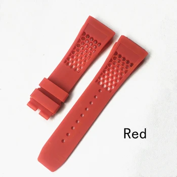 20mm Raudona Mėlyna Žalia Raudona Oranžinė Geltona Minkšto Silikono Gumos Vėdinimo Watchband Už Richard Žiūrėti Mille RM035 Dirželis Apyrankė