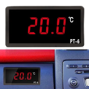 PT-6 Skaitmeninis Automobilinis Termometras Transporto priemonės Temperatūros Matuoklis Stebėti 12V/24V/110V Automobilių Termometras -40~110℃
