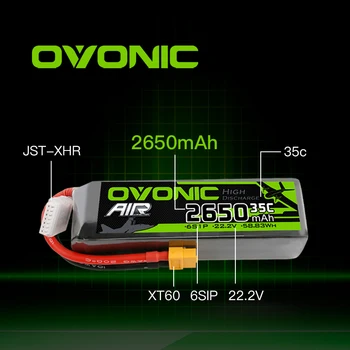 Ovonic 2650mah 6S 22.2 V 35C Lipo Baterija Su XT60 Kištukas Lėktuvo & Heli