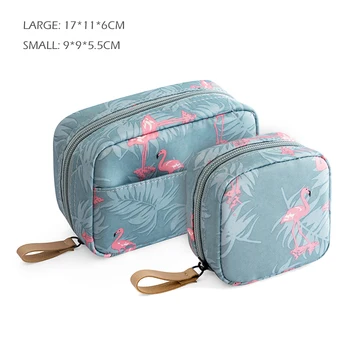 Nešiojamų Saugojimo Krepšys, Atsparus Vandeniui Kelionės Kosmetikos Krepšys Moterims Flamingo Stiliaus Bagažo Organizatorius Makiažas Krepšiai Dviejų Dydžių Kvapas Įrodymas Krepšys