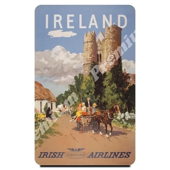 Airija suvenyrų magnetas derliaus turizmo plakatas