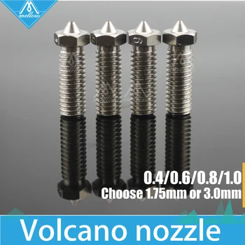 4pcs/daug 3D Spausdintuvas Vulkanas Papildomų Pailginti nerūdijančio plieno Antgalis M6 Visi Metalo 0,4 mm/0,6 mm/0.8 mm/1.0 mm, 1,75 mm/3.0 mm