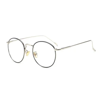 Plotis-134 Retro moterims, akinių rėmeliai lydinio pavasario hing plonas Šventykla apskrito trumparegystė akinių rėmeliai moterų akiniai