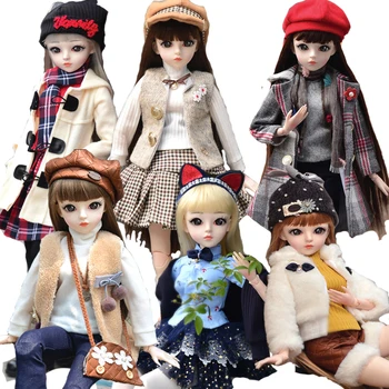 Kietas 60CM Bjd Doll Medžiaga Žiemos Mados Suknelė Bjd Žaislas Lėlės Geriausios Dovanos Mergina NE Batai