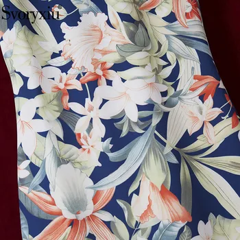 Svoryxiu Dizaineris Vasaros Berankovis Suknelė Moterų Elegantiškas O-Kaklo Gėlių Spausdinti Paketą, Sėdmenų Apvalkalą 