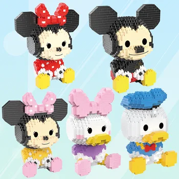 Naujas Animacijos Mickey Minnie Mini Pav Kūrimo Bloką Daisy Duck Juokinga Mirco Diamond Plytų Modelis Žaislai Vaikams Su 