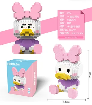 Naujas Animacijos Mickey Minnie Mini Pav Kūrimo Bloką Daisy Duck Juokinga Mirco Diamond Plytų Modelis Žaislai Vaikams Su 