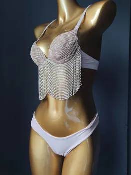2019 venera atostogų diamond kutai maudymosi kostiumai seksualus bikini komplektas bling akmenys-kalnų krištolas maudymosi kostiumą moterų paplūdimio