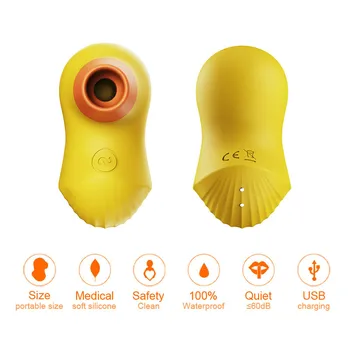 7 dažnių Geltona antis čiulpti vibratorius sekso žaislas čiulpti moteris