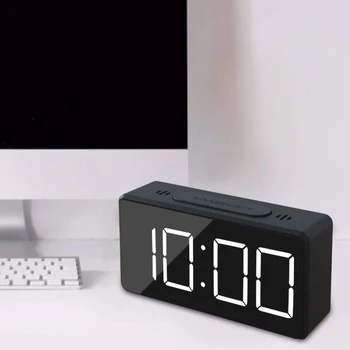 Mažas Mini Skaitmeninis Laikrodis-Žadintuvas Kelionės su LED Laiką ar Temperatūros Ekranas, Atidėti, Reguliuojamas Ryškumas, Paprastas valdymas,