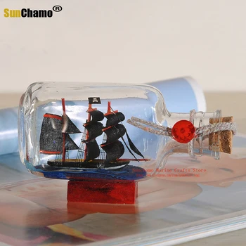 Viduržemio jūros Modelio burlaivio Buteliuose, Nedidelis Sodas Stiklo Figūrėlės Miniatiūros Drift Butelis 