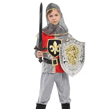 Helovinas Romos kariai Kryžiuočiai Kostiumai Berniukams, Vaikams, Vaikų pėstininkas su kardu Riteris Cosplays Karnavalas Puras Maskuotis šalis suknelė
