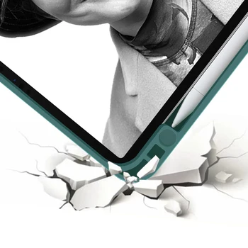 12,9 iPad Pro 2020 m. 11inch 2018 Smart Plonas Apvalkalas Atveju Atgal Tablet Apsaugine danga Pieštukas Turėtojas