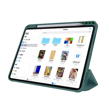 12,9 iPad Pro 2020 m. 11inch 2018 Smart Plonas Apvalkalas Atveju Atgal Tablet Apsaugine danga Pieštukas Turėtojas