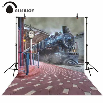 Allenjoy nemokamas pristatymas sluoksnių fotografijos studija Senovinių Traukinių stotis miestas dūmų fone profesinės photocall