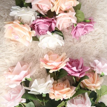 JAROWN Drėkinamasis Rožių Latekso Nekilnojamojo Touch Dirbtinių Gėlių Namų Puošybai Flores Vestuvių Gėlių Sienos 