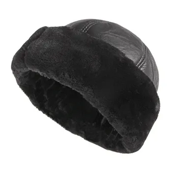 XdanqinX Žiemos Vyrų Šiltas Bombonešis Skrybėlės vidutinio amžiaus Vyrai PU Dirbtinė Oda Bžūp Storo Aksomo Šiltas Vyrų Žiemos Skrybėlę Markių Tėtis Skrybėlę