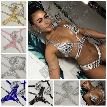 2020 venera atostogų seksualus diamond Big V bikini komplektas bling akmenys-kalnų krištolas maudymosi kostiumas geros kokybės maudymosi kostiumėlį brazilijos plaukti