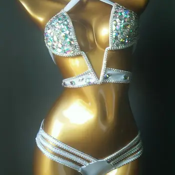 2020 venera atostogų seksualus diamond Big V bikini komplektas bling akmenys-kalnų krištolas maudymosi kostiumas geros kokybės maudymosi kostiumėlį brazilijos plaukti