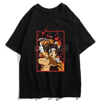 Anime Skaitmeninis Monstras Digimon Gabumon Electro, Shocker, Animacinių filmų Atspausdintas T-shirt Vyrai Streetwear Hip-Hop Atsitiktinis Unisex marškinėliai Topai