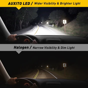 AUXITO H11 9005 LED Lemputė H4 Lempos Automobiliams, LED Žibintų H8, H9 HB3 9012 9006 HB4 16000LM 80W 6500K Honda Civic Sutarimu Crv
