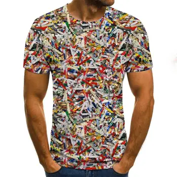Vasaros 3D Spausdinimo vyriški Marškinėliai Atsitiktinis Trumpas Rankovės O-Kaklo vyriški T-Shirt Mados Galaxy Star Spausdinti 3D T-Shirt Viršų