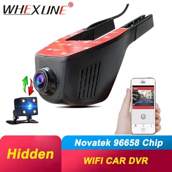 WHEXUNE WIFI, Automobilių DVR Novatek 96658 dvigubo objektyvo Brūkšnys Cam Registrator Skaitmeninio Vaizdo įrašymo Kamera Full HD1080P Naktinio Matymo IMX323