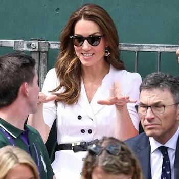 Kate Middleton Aukštos Kokybės Naujas Moterų Mados Šalis Atsitiktinis Biuro Derliaus Elegantiškas Prašmatnus Balta Viena Breasted Švarkelis Suknelė