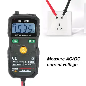 HC8832 Skaitmeninis Multimetras NCV Auto Power Off Profesionalus LCD Smart Multimetrai AC/DC Įtampos Ammeter Testeris Su žibintuvėliu