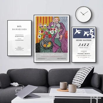 Henri Matisse Mados Retro Plakatai Ir Spausdina Abstrakčios Drobės Tapybos Portretas Sienos Menas Nuotraukas Kambarį Namų Dekoro