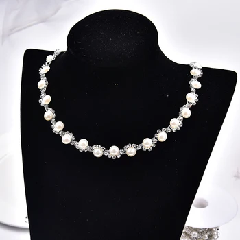 Nemokamai siuntą,mados apykaklės, dekoratyvinis siūti abs perlų ir kalnų krištolas apdaila,1yards/daug,width1.1cm,avalynė/suknelė apdailos grandinės