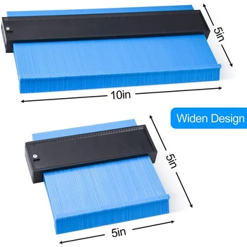 Kontūro Gabarito, Formos popierinės kopijavimo aparatų matricos 2 Vnt Profilis Indikatorius 5 Colių ir 10 Colių Išplėsti Kontūras Dubliavimo už Kampų(Mėlyna)