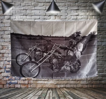 Easy Rider Motociklininkas Plakatas Vėliavą laisvės ir humanize Reklama Namo Apdaila Kabo vėliavos 4 Gromments Kampuose 3*5FT