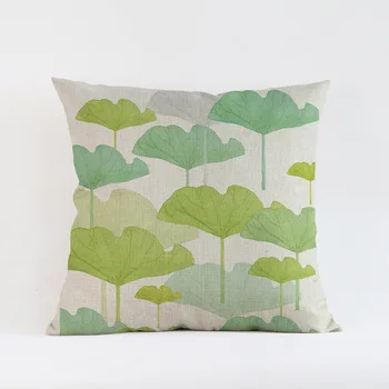 Žali lapai augalų modelis patalynė užvalkalas dekoratyvinės pagalvėlės, raštinės sofos pagalvėlių apvalkalus namų dekoro mesti pagalvės 45x45cm