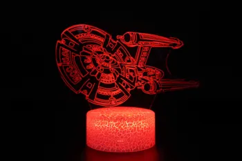 3D Iliuzija LED naktinė lempa Miega Modelyje Star Wars Erdvėlaivis Akrilo Smart 7 Spalvų Veiksmo ir Žaislas, paveikslų, schemų, Skirtų Vaikas Dovana
