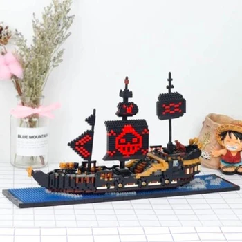 HC 9033 Anime One Piece Black Pearl Piratų Laivas, Valtis 3D Modelį 