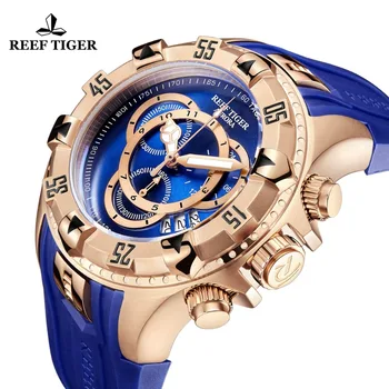 Rifas Tigras/RT Top Brand Prabanga Sporto Žiūrėti Vyrams, rožinė Aukso Mėlyna Žiūrėti Gumos Dirželis Mados Laikrodžiai Reloj Hombre RGA303-2