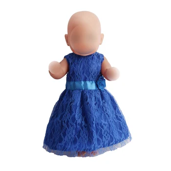 43 cm kūdikių lėlės suknelė naujagimių Princesė šalies nėrinių vakare gown Kūdikių žaislai, drabužiai tinka American 18 colių Mergaičių lėlės f130