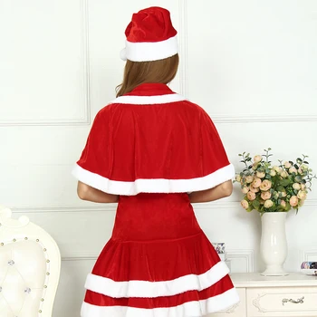 Kalėdų Mielos Moterys, Santa Claus Suknelė Raudona Moteriška Rudens-Žiemos Šalies Kostiumai Seksualus Santa Claus Apsiaustas Suknelė