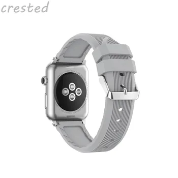 Sporto silikono dirželis apple watch band 42MM/38MM apyrankę ant riešo diržas gumos watchband+adapteris iwatch 3/2/1 Priedai