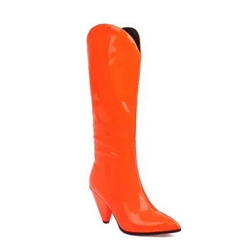 MORAZORA 2020 Didelis dydis 33-48 kelio aukštosios mados batai aukštakulniai smailianosiai kojų ponios batai žiemą vientisos spalvos moterų batai