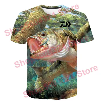 DAIWA Marškinėliai Vasarą Vyras Trumpas Rankovės Žvejybos Apranga Lauko Sporto Kvėpuojantis Drabužius Vyrų Paplūdimio Atspausdintas T-shirt Viršuje DAIWA