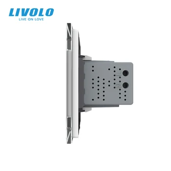 Livolo ES Standartas 1Gang Sienos Touch Mygtukas Jungiklis su USB 2.1 kištuko lizdas,touch kontrolės, telefono nemokamai, 4 spalvų variantai