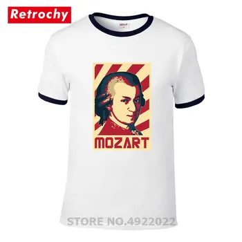 Mocartas Retro Propagandos Plakatų Marškinėliai Sunkiųjų Metalų Klasikinių Kompozitorių, T-Shirt Bethovenas Chopin Bacho Mendelssohn Juokingi Marškinėliai Vyrams