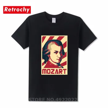 Mocartas Retro Propagandos Plakatų Marškinėliai Sunkiųjų Metalų Klasikinių Kompozitorių, T-Shirt Bethovenas Chopin Bacho Mendelssohn Juokingi Marškinėliai Vyrams